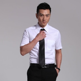 Korea Short Sleeve Slim British Style White Shirts for Men