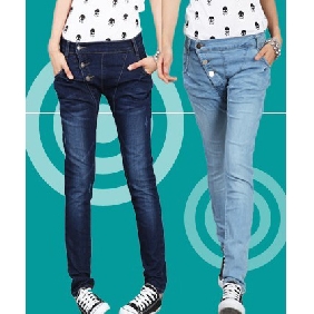 Women's Korea Light Blue Fashion Stretchy Skinny Jeans
