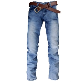 Men's Korea Slim Light Blue Jeans