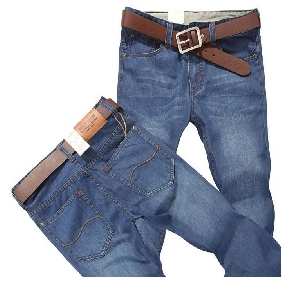 Men's Summer Ultra-thin Casual Comfortable Straight Legs Light Blue Jeans