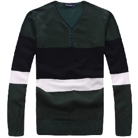 Men's V-Neck Long Sleeve Korean Style Clothing Sweaters