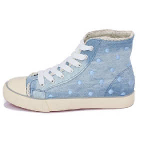 Women Sweet Ankle Canvas Korea Dot Casual Shoes