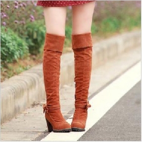 Women's Knight Boots Lace Up knee Tight High Boots