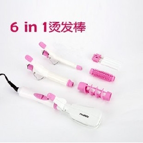 6 in 1 Ceramics Multifunctional Hair Curler Hair Straightener
