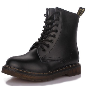 Ladies' TPR Soles British Style Genuine Leather Ankle Martin Boots European Retro Lace up Cowhide Motorcycle Boots for Women
