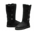 Black Ankle-length With Buttons Men's Snow Boots