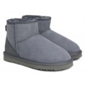 Wool & PVC Dark Blue Flat Bottom Men's Snow Boots