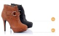 Office Ladies Black and Brown Colour Leather High Heel Ankle Shoes