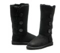 Female Knitting Wool Flatbottom Snow with Button Knee Boots
