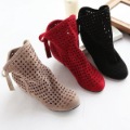 Women's Summer Bow Soft Flat Roman Ankle Boots