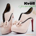 Women's PU Round Toe Bow Rivet High Heels Ankle Boots