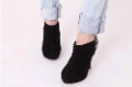 Women's PU Leather High Heeled Rivet Zipper Ankle Boot