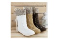 PU Insole Roman Boot Lining Plush Cotton Fabric Flat-bottom Ankle Boot