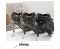Lady High Heel Leather Fur Iinner Bow Winter Ankle Boots