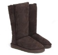 Knitting Wool Snow Lining Cotton Fabric Genuine Leather Ankle Boot