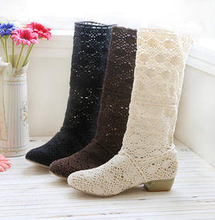 Sexy Women's Knitting Over Knee Summer Roman Boots