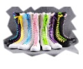 Women's Lace-up Knee High Canvas Rubber Flat Boots