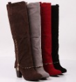 PU & PVC With Zippers Windproof Women's Knee High Boots