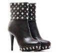 Ladies' Fashion Studs Locomotives Platform Spiked Heel Half Boots Shoes