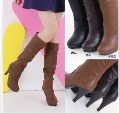 Knee Boot High Heel Boots Black Brown Khaki Snow Boot