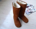 Brown Cotton Knee-length Snow Boots
