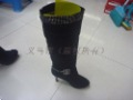 Black With Chain Leather & Fur Thigh-High Boots