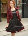 Anti - Wrinkle Embroidery Lapel Black Skirt Red Skirt 100% Cotton Appliqued Spring Women Dresses