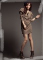 Anti - Wrinkle Washable Chiffon 100%  Line Cap Sleeve Summer Deep Khaki Color Black Women Dresses