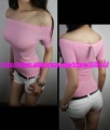 Cotton Short Sleeve Off-the-shoulder Women's Clothes
