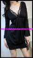 Black Long Sleeve Lace Cotton Women's Clothes