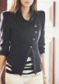 Women's Personality Single-breasted Buttons Cotton Slim Coat