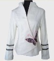 Charming Chinese Women's White Cotton Embroidered Butterfly Jacket