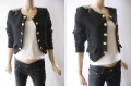 Women's Fitted Military Style Button Blazer Slim Jacket
