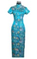 Blue Spring Short Sleeve Women's Evening Dress Cheongsam