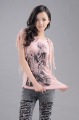 The New Badges in Early Summer Women's Portrait Tassel Short Sleeve Slim T Shirt