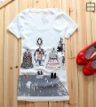 Korean Women's Spring Wardrobe Slim Short Sleeve T Shirt Printing