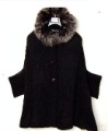 Autumn Wool Fox Three Quarter Sleeve Black Brown Wool Blend Women's Cardigan Sweaters