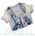 Women's Slim Korean Lace Beading Zipper Cowboy Waistcoats