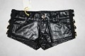 Anti- Wrinkle Breathable Black Leather Women Bermuda Shorts