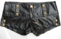 Brown Black Anti - Wrinkle Breathable Bermuda Shorts Leather Women Shorts