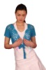 Fashion V Neck Women's Tank Tops Short Sleeve Hand Crochet Cardigan
