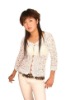 Ladies' Short Sleeve V Neck Crochet Cardigan