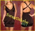 Brown V-neck Cross-Strap Clubwear Cocktail Party Mini Sexy Dress