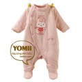 Pink Long Sleeve With Buttons Baby Rompers