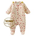 Red Pure Cotton Long Sleeve Baby Rompers