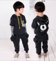 Boy Anti-Bacterial Anti-Shrink Anti-Static Anti-Wrinkle Breathable Long Sleeve with Stripes Cotton Sport Clothing Set