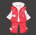 Watermelon Red With Dots Bow On The Pocket Baby Clothing Sets