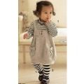 Gray Stripes Cotton & Polyester Baby Clothing Sets