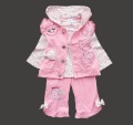 Pink Pure Cotton With Bow On Baby Clothing Sets
