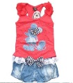Red & Blue With Bow Micky Mouse Baby Clothing Sets